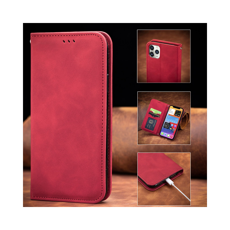 IssAcc leather book case for Apple iPhone XR red, PN: 8878453813