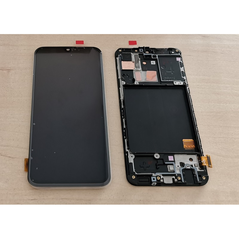 Samsung A40 LCD Display schwarz mit Frontrahmen, Originalqualität