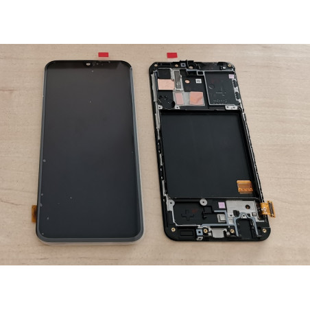Samsung A40 LCD Display schwarz mit Frontrahmen, Originalqualität