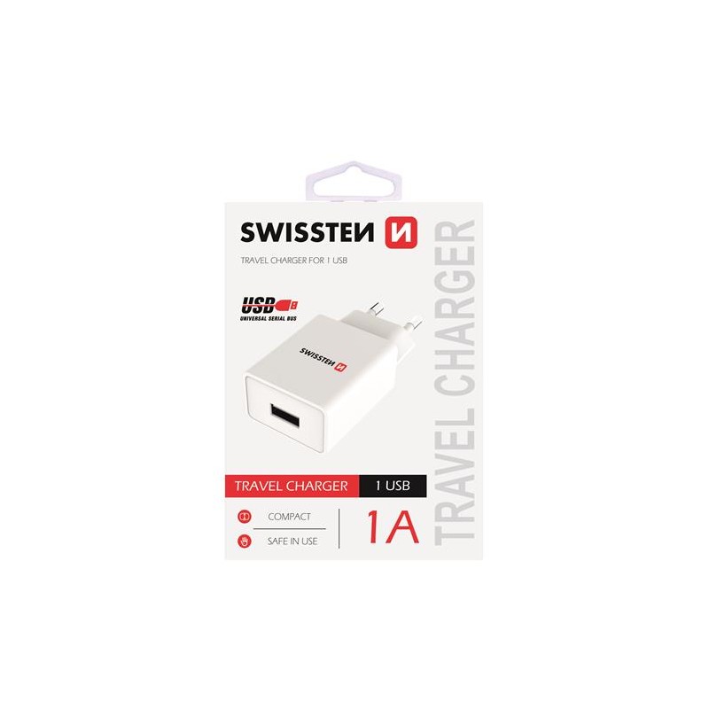 Swissten Ladeadapter Smart IC 1x USB 1A POWER WHITE