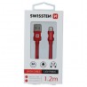 SWISSTEN TEXTILE USB / LIGHTNING 1,2 M ROTES DATENKABEL